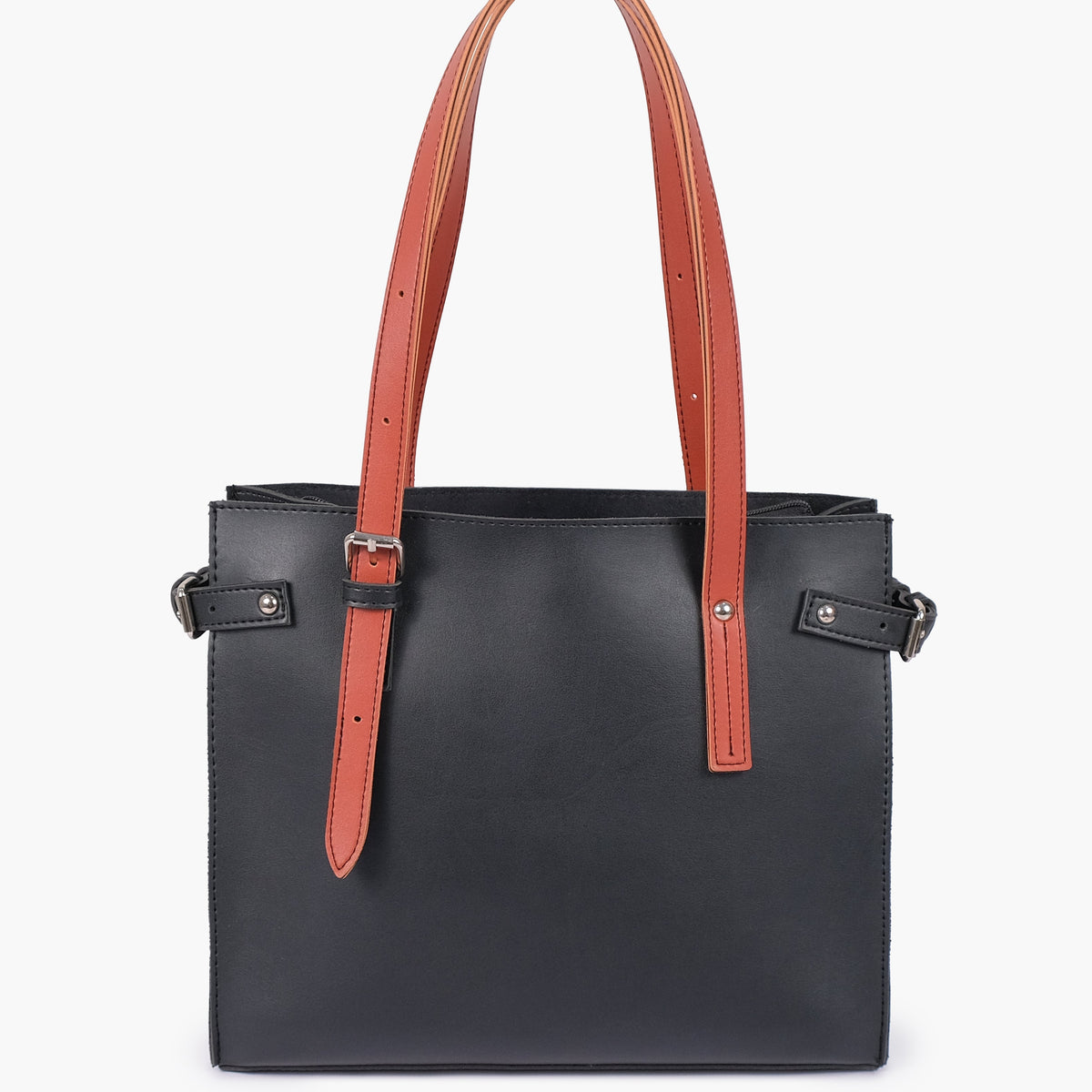 Black satchel tote bag