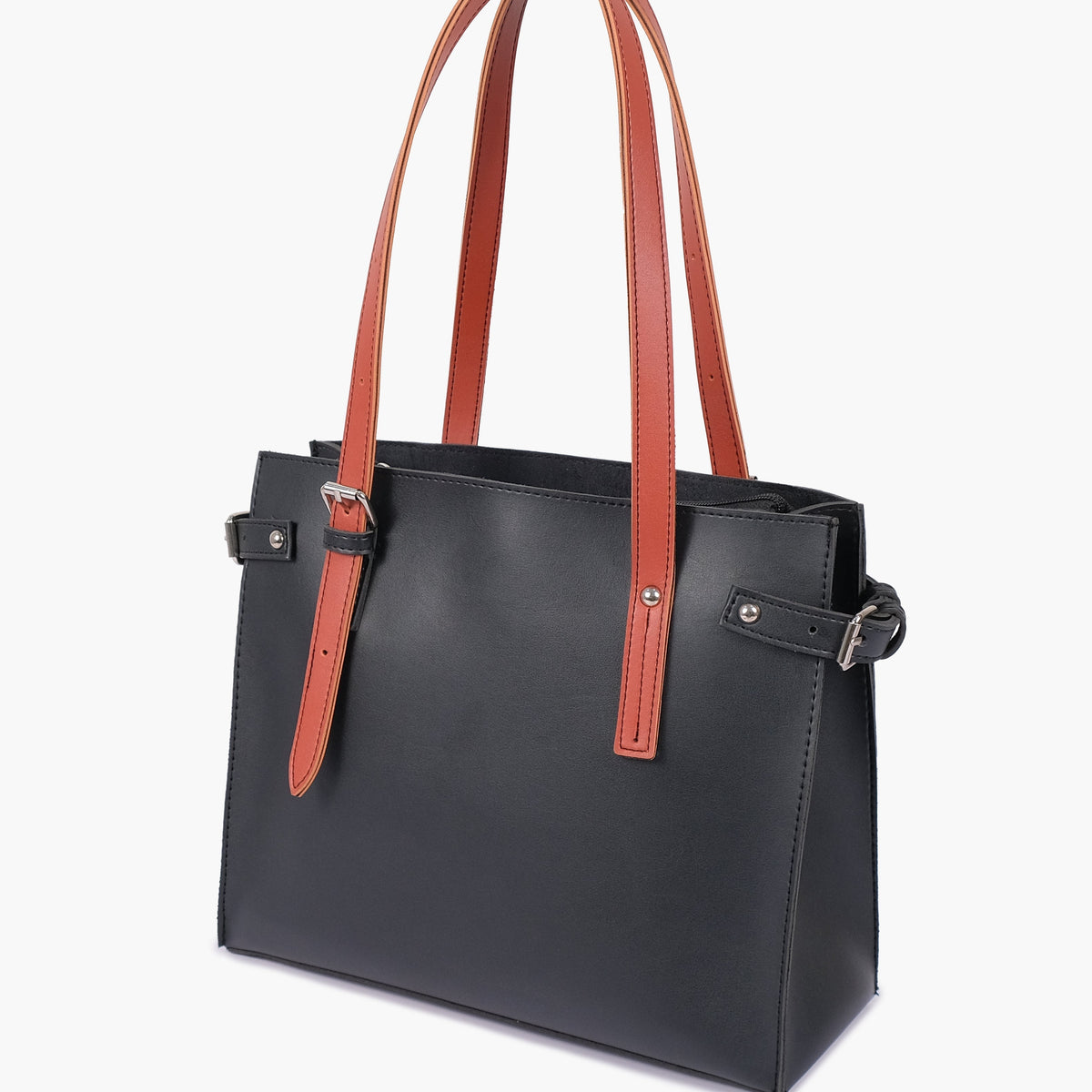 Black satchel tote bag