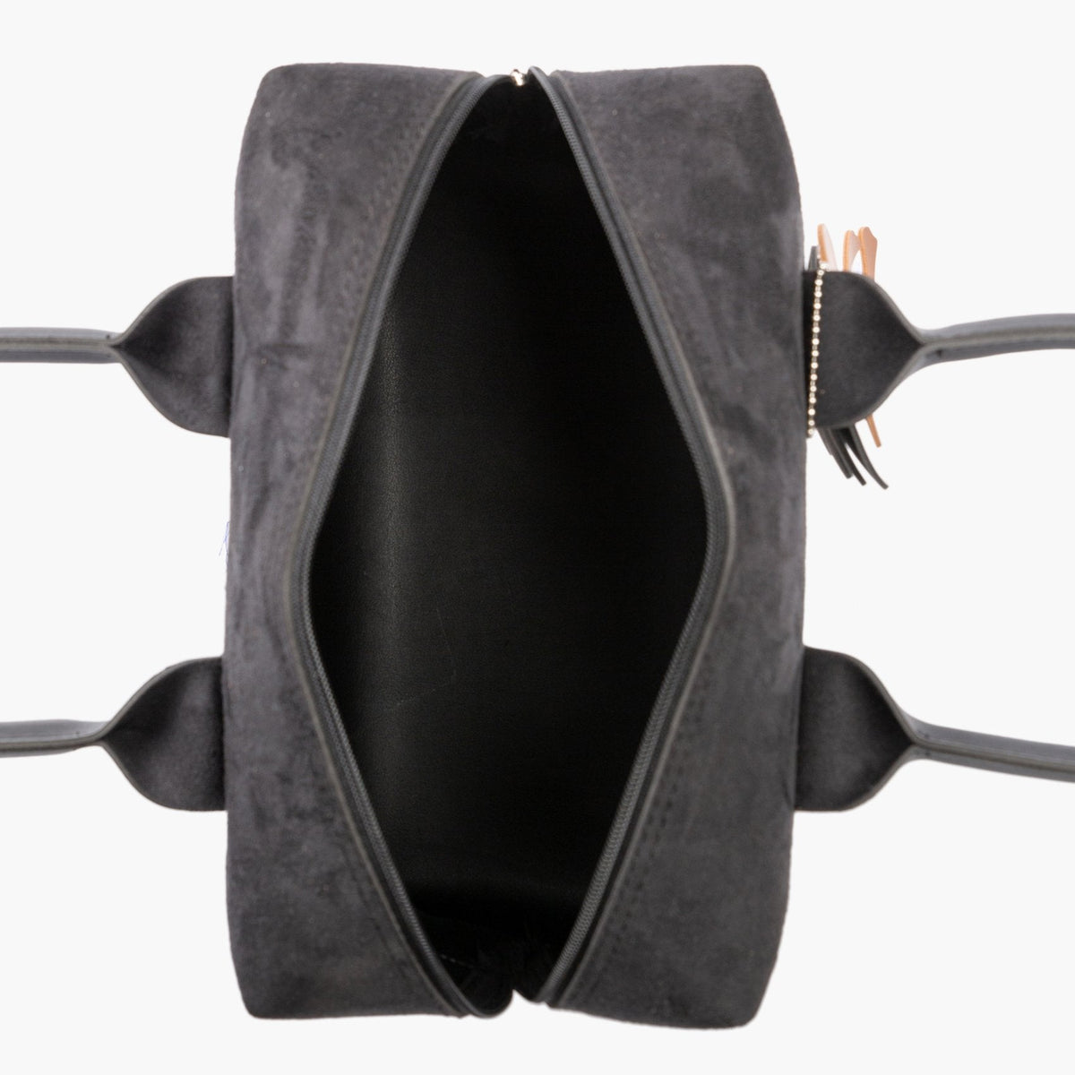 Black suede mini bowling bag