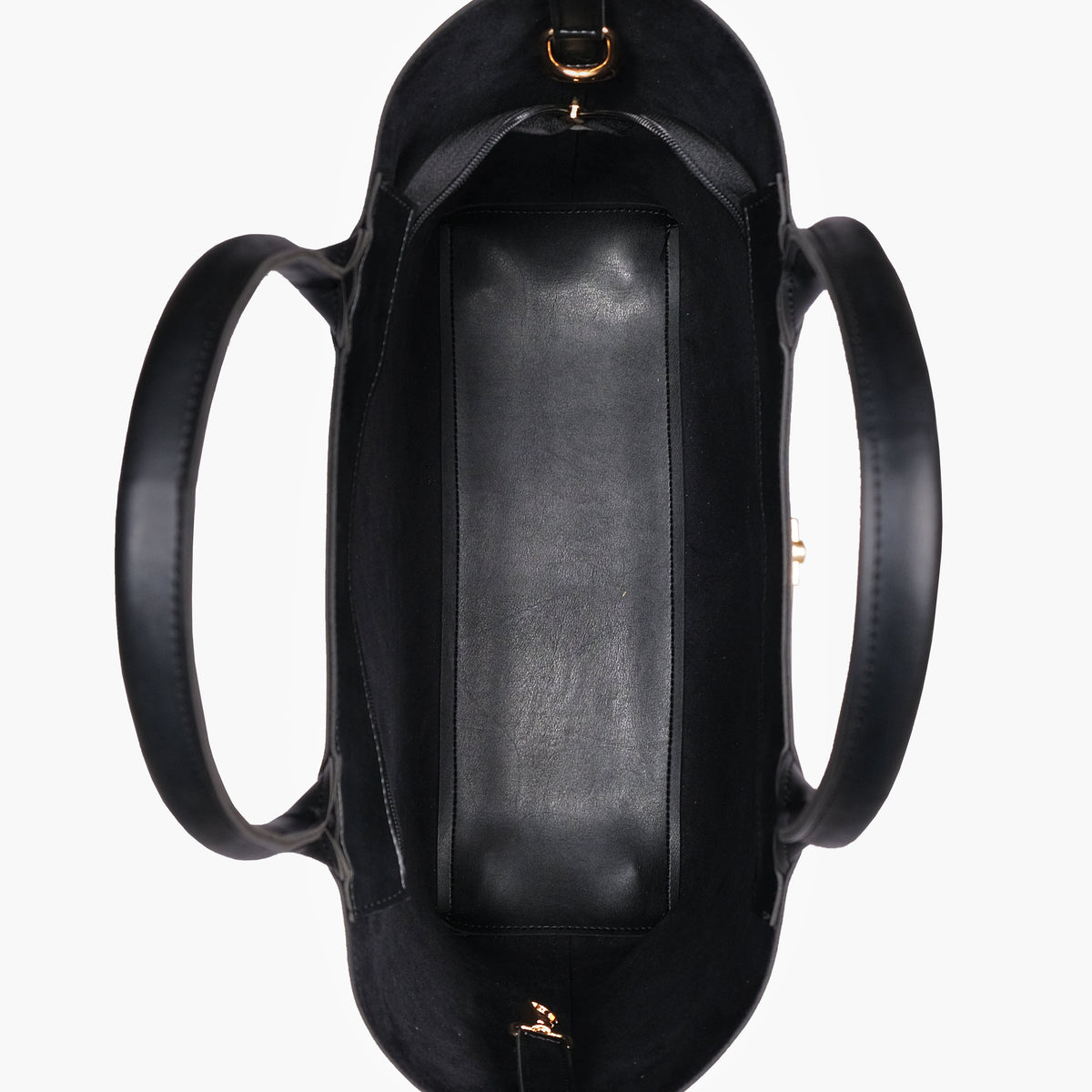Black zipper tote bag