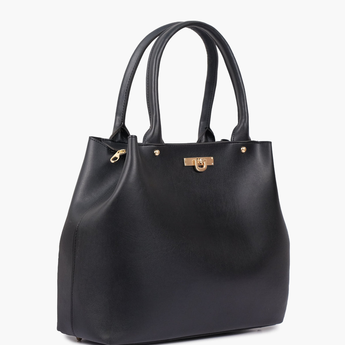 Black zipper tote bag