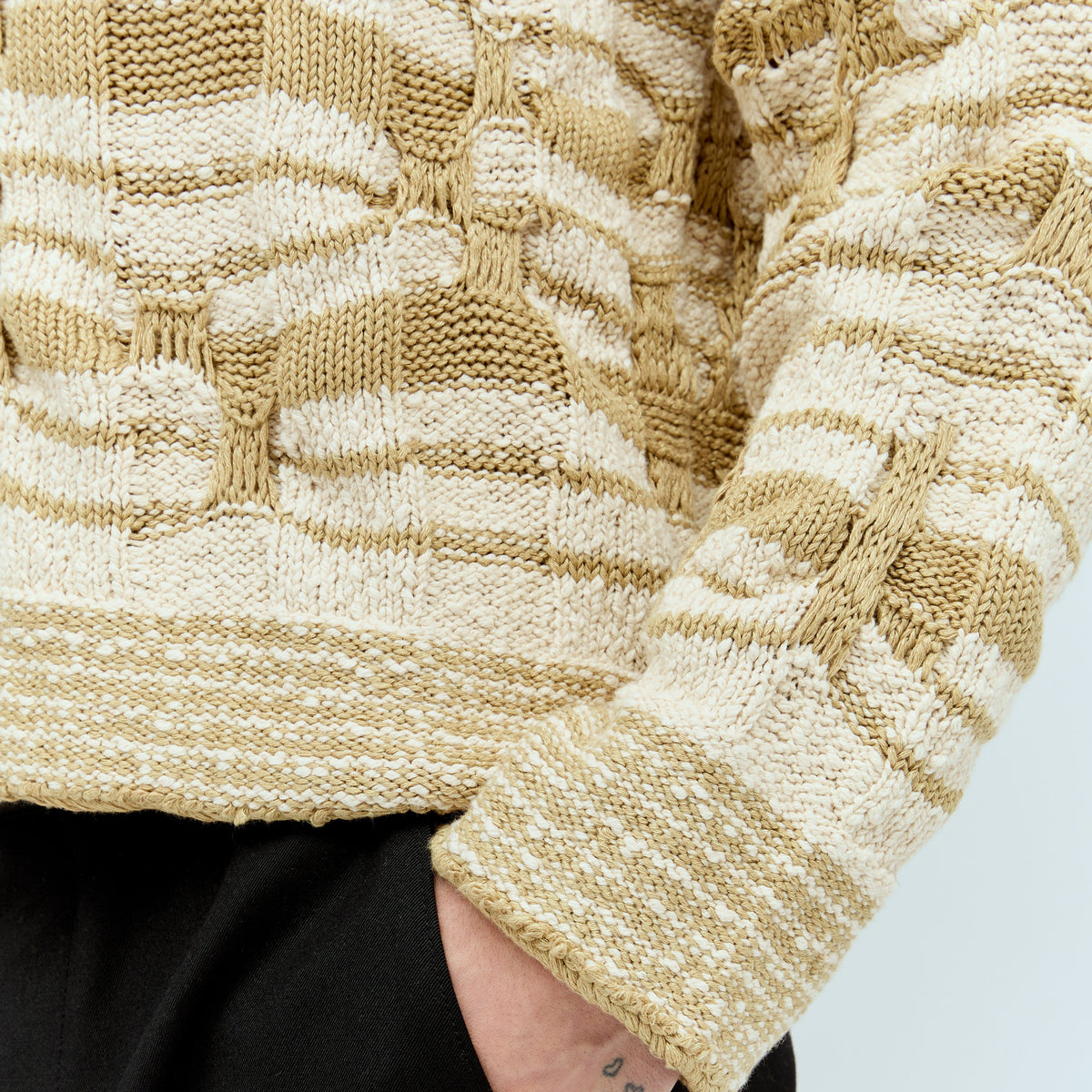 Bottega Veneta Men Distorted Stripe Knit Sweater