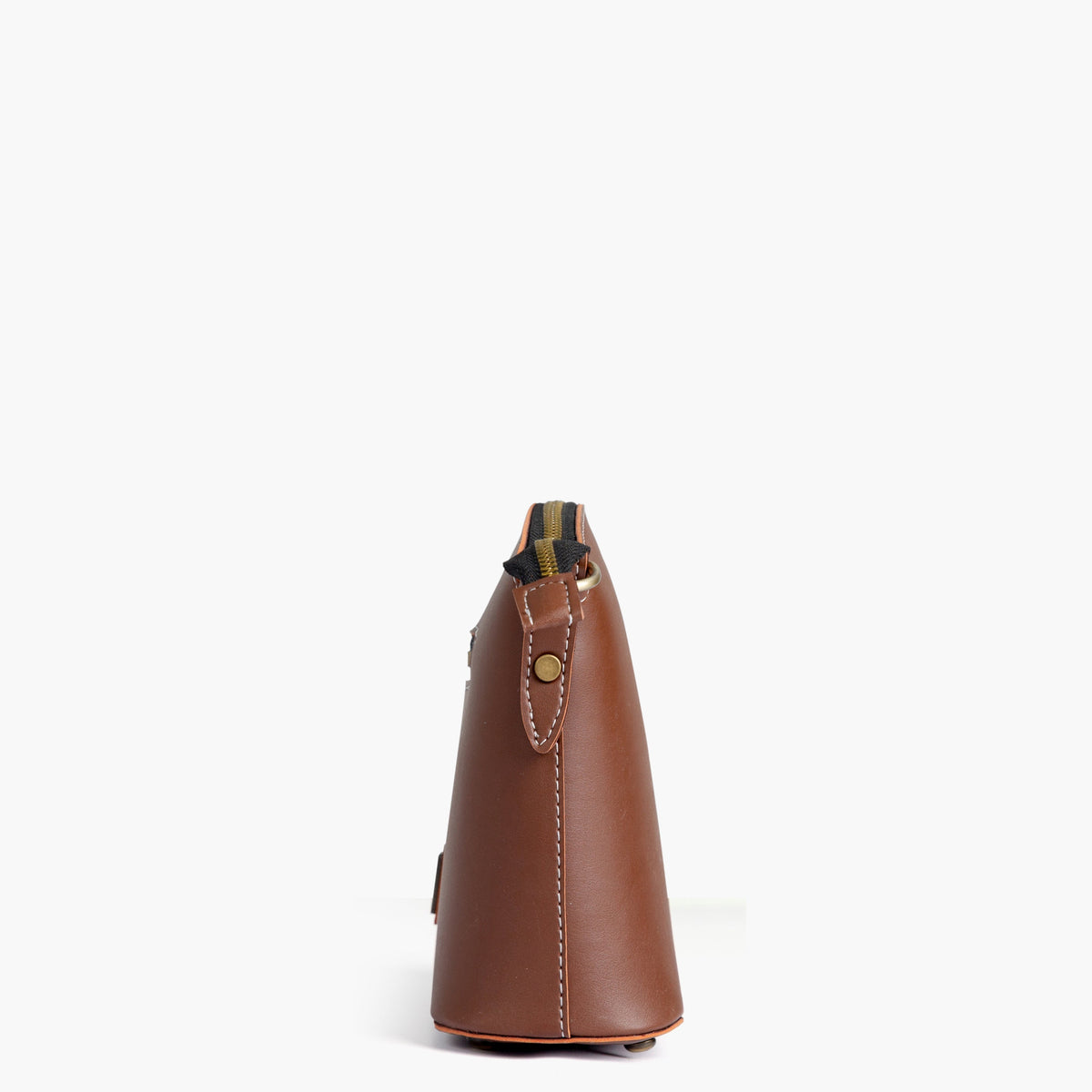 Brown dome cross-body bag
