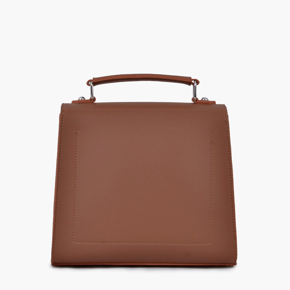 Brown push-lock messenger bag