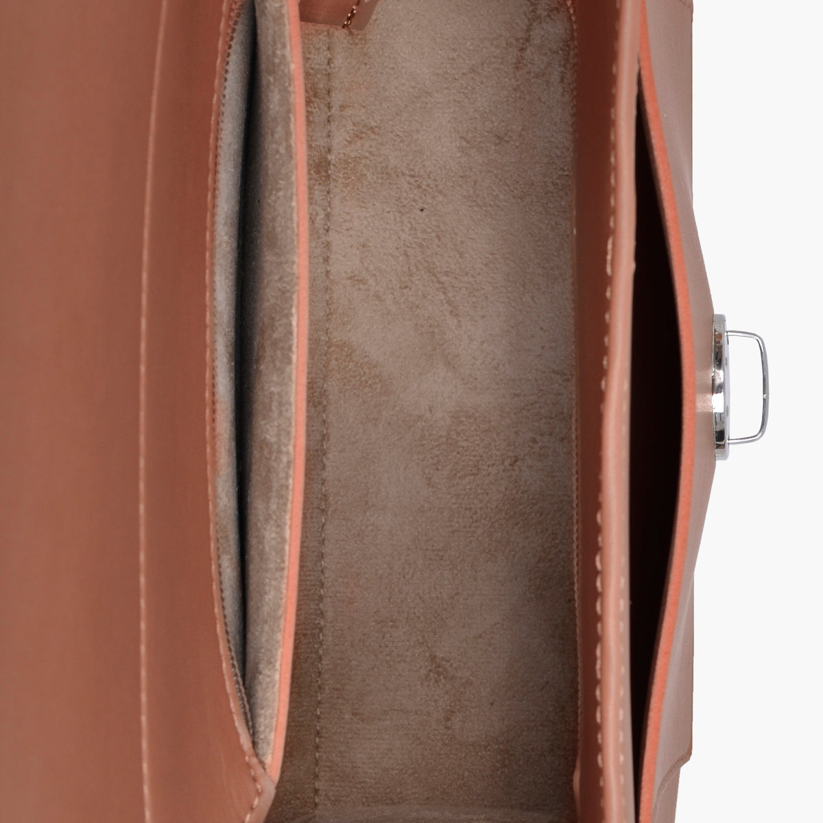 Brown push-lock messenger bag