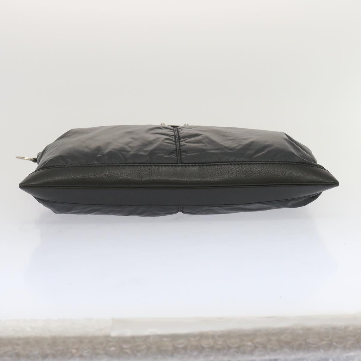 balenciaga Clutch Bag Leather Nylon Black 273023 Auth bs11228