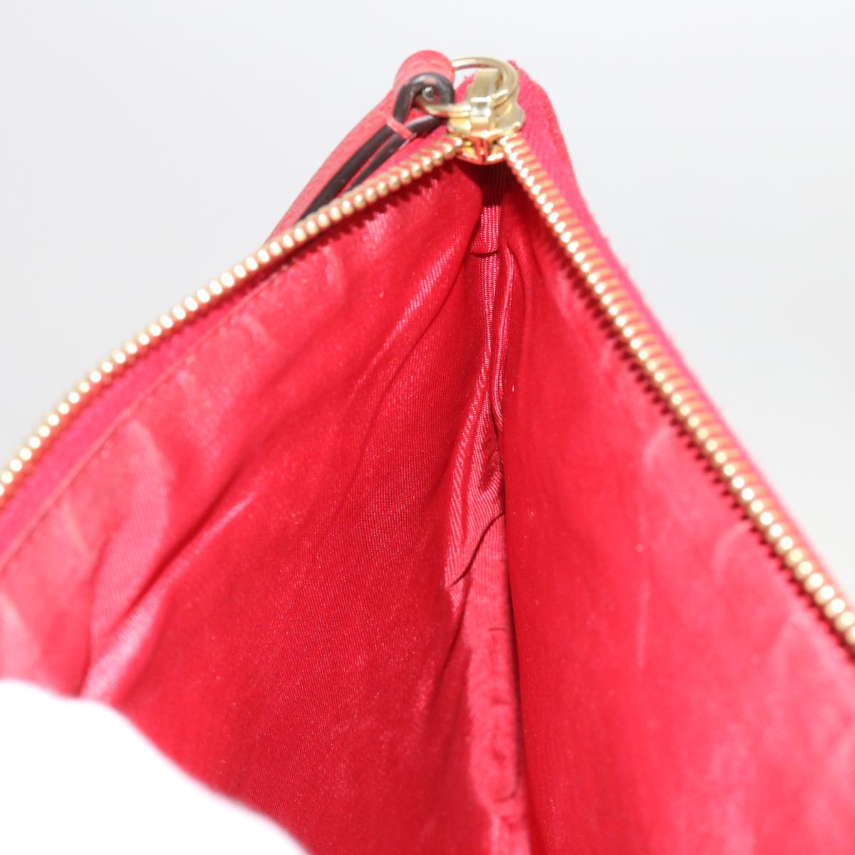GUCCI Clutch Bag Canvas Blue White Red 524788 Auth bs11302