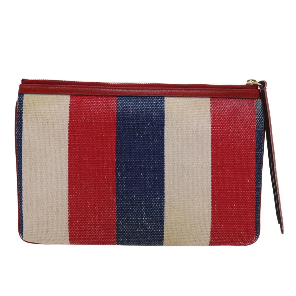 GUCCI Clutch Bag Canvas Blue White Red 524788 Auth bs11302