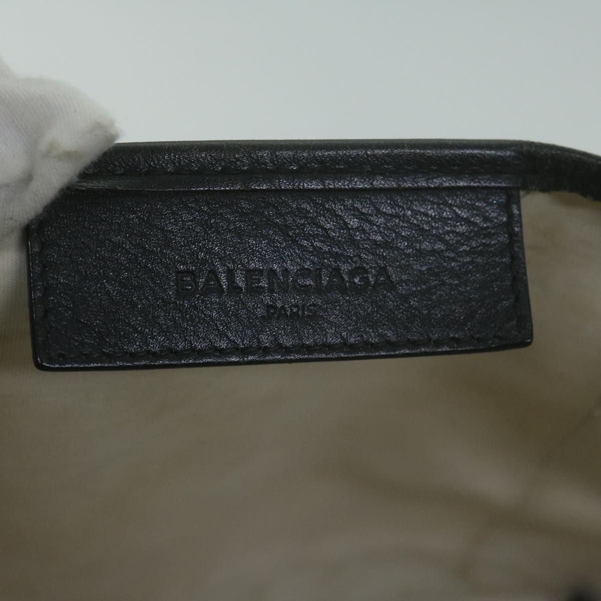 balenciaga Tote Bag Canvas White Black 339933 Auth bs11907