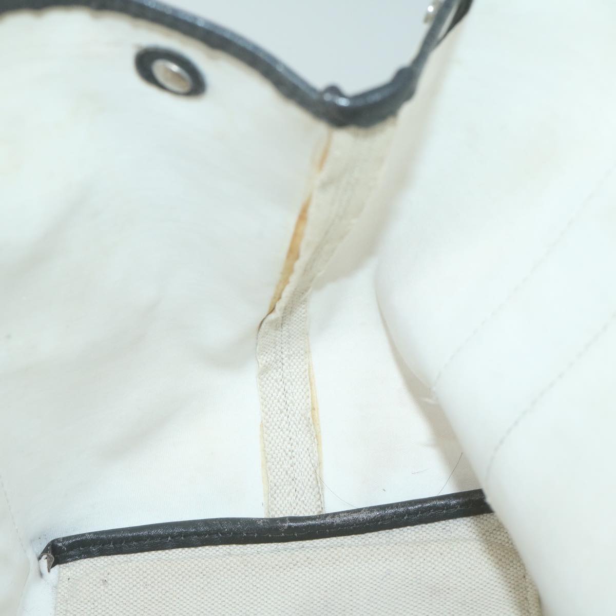 balenciaga Tote Bag Canvas White Black 339933 Auth bs11907
