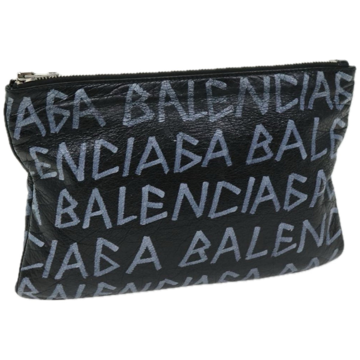 balenciaga Clutch Bag Leather Black 535532 Auth bs12428