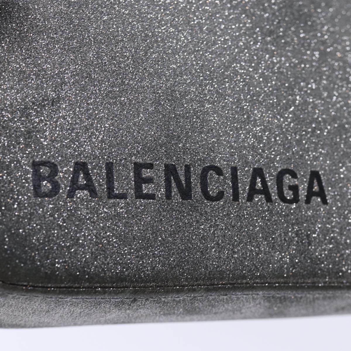 balenciaga Triangle Duffle Clutch Bag Leather Gray 476976 Auth bs13794