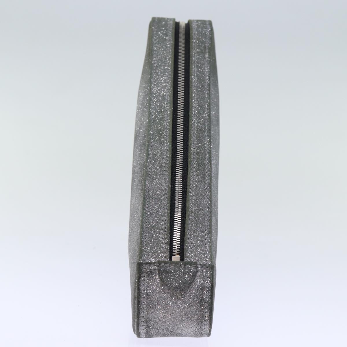 balenciaga Triangle Duffle Clutch Bag Leather Gray 476976 Auth bs13794