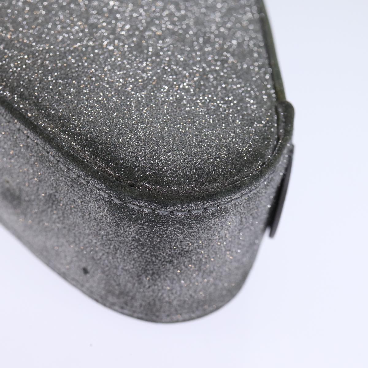 balenciaga Triangle Duffle Clutch Bag Leather Gray 476976 Auth bs13794