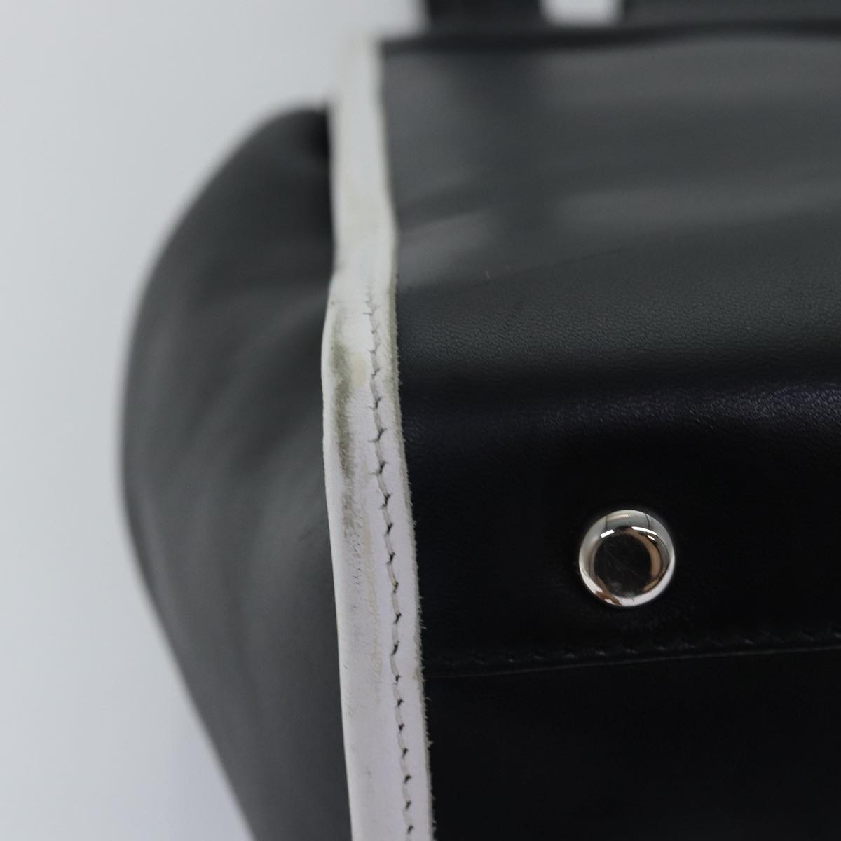 balenciaga Shoulder Bag Leather Black Auth bs14918