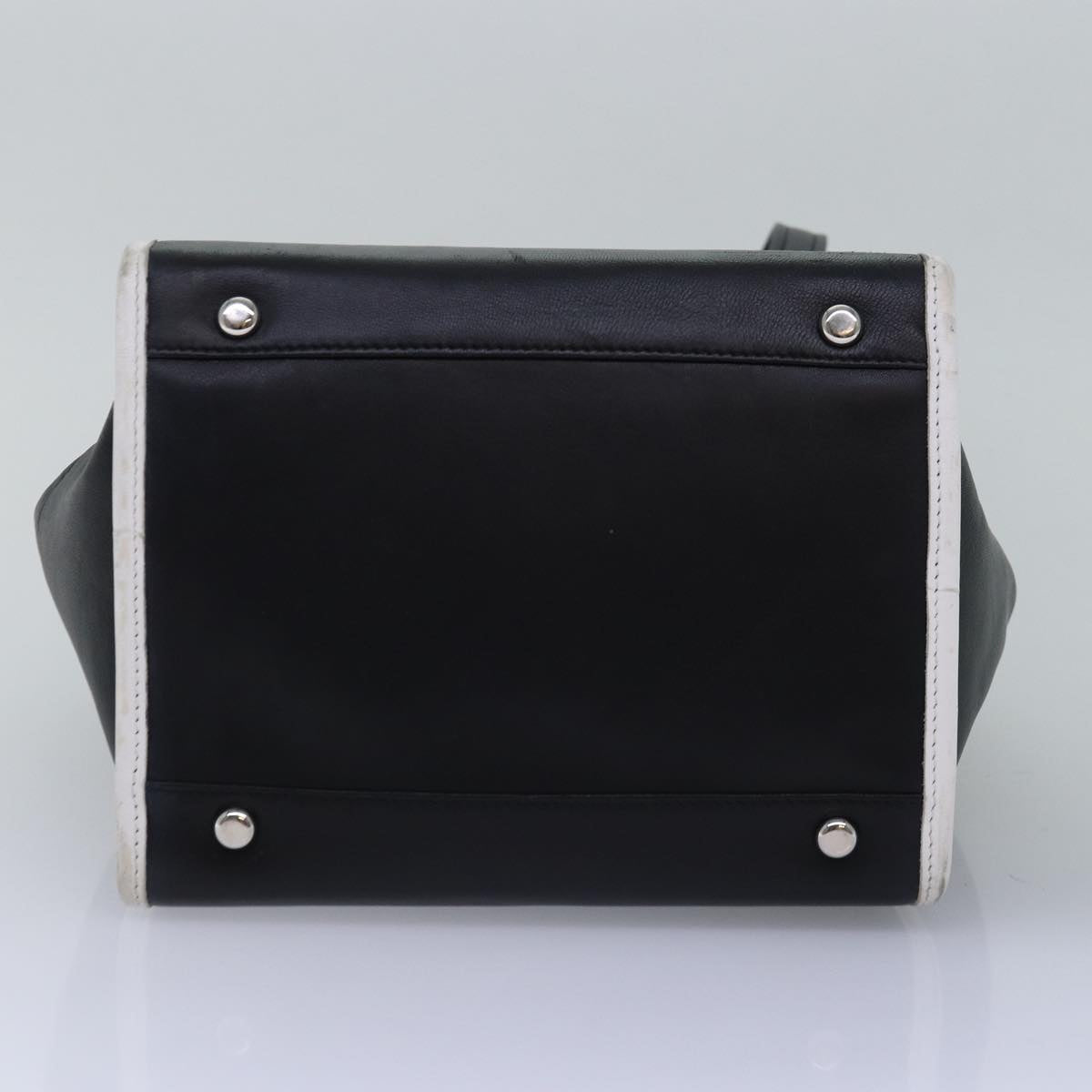 balenciaga Shoulder Bag Leather Black Auth bs14918