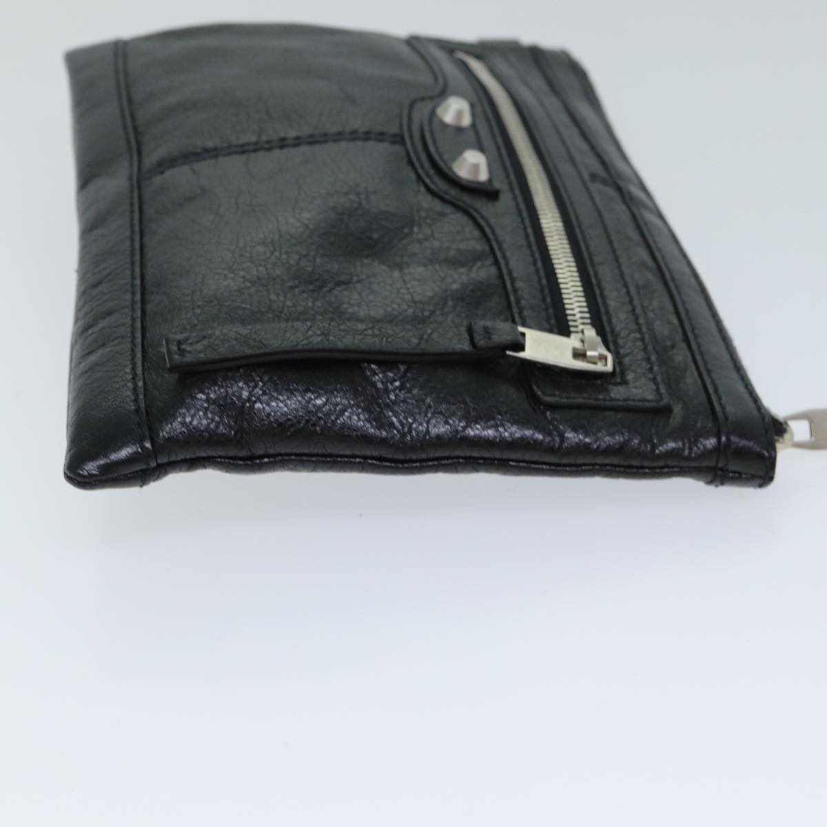 balenciaga Clutch Bag Leather Black 273021 Auth bs15132