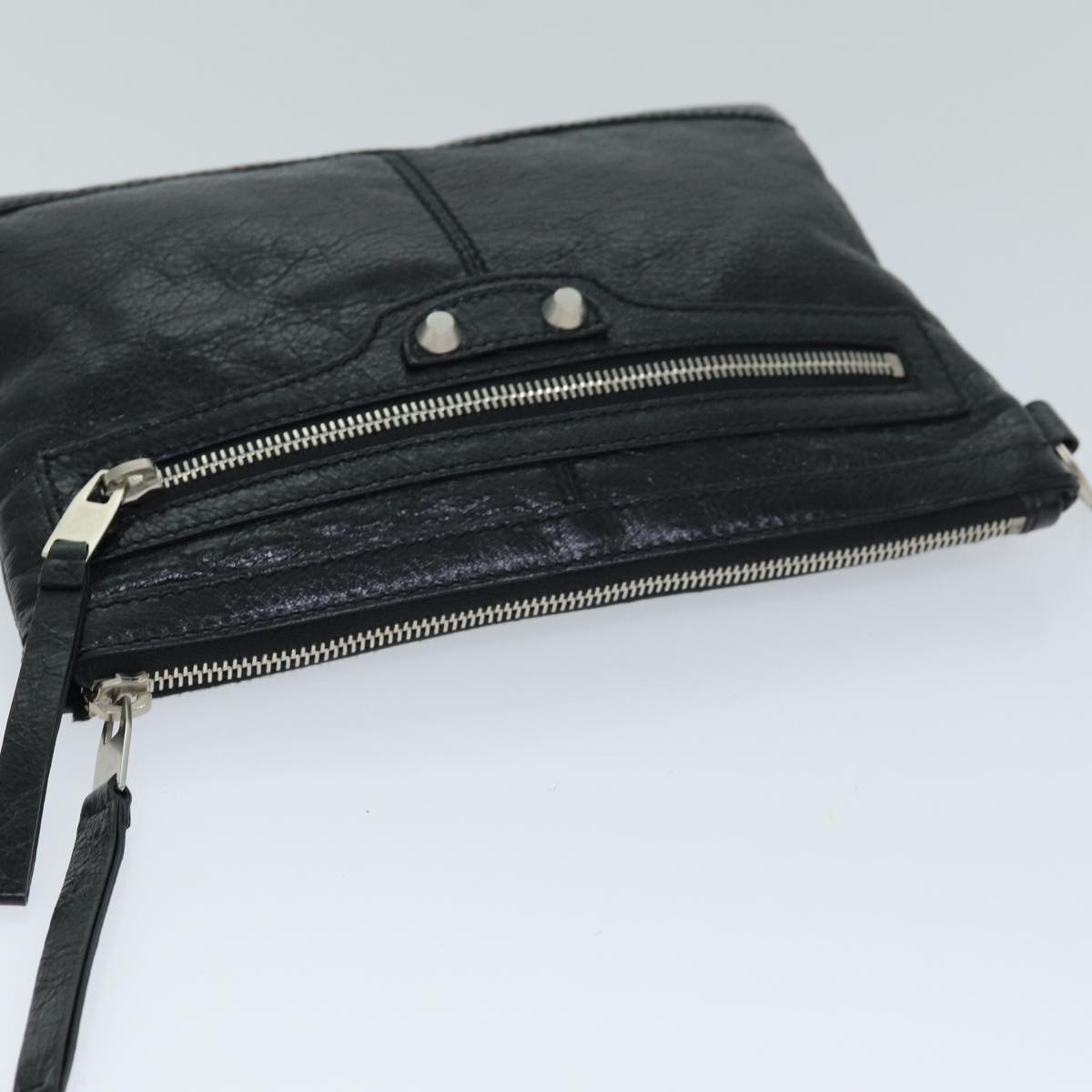 balenciaga Clutch Bag Leather Black 273021 Auth bs15132
