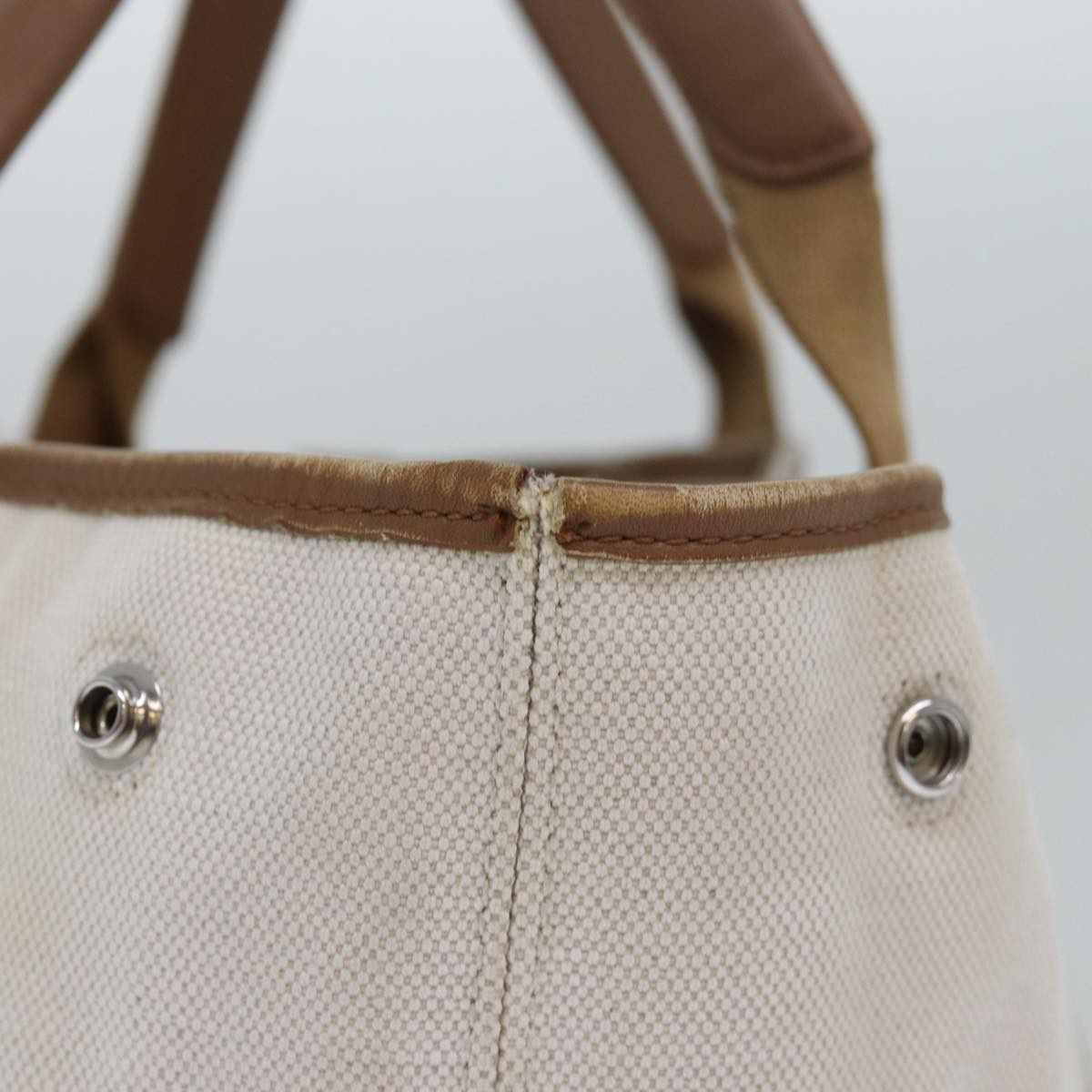balenciaga Navy kabas S Hand Bag Canvas Beige White 339933 Auth bs15696