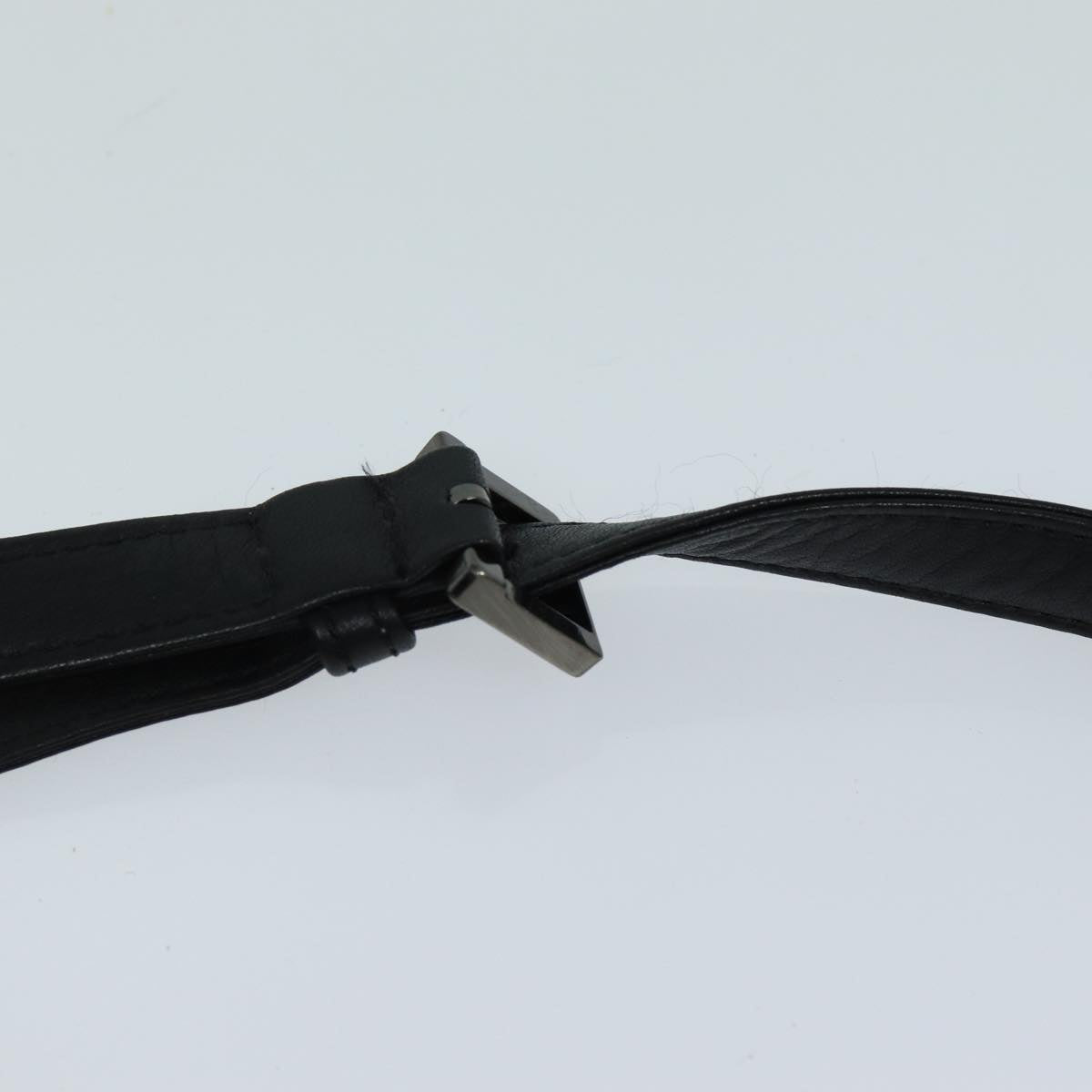 balenciaga Shoulder Bag Leather Black Auth bs15971