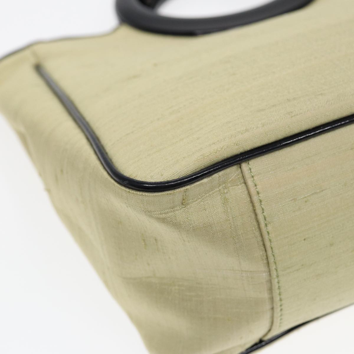balenciaga Hand Bag Canvas Silver Yellow Auth bs17169