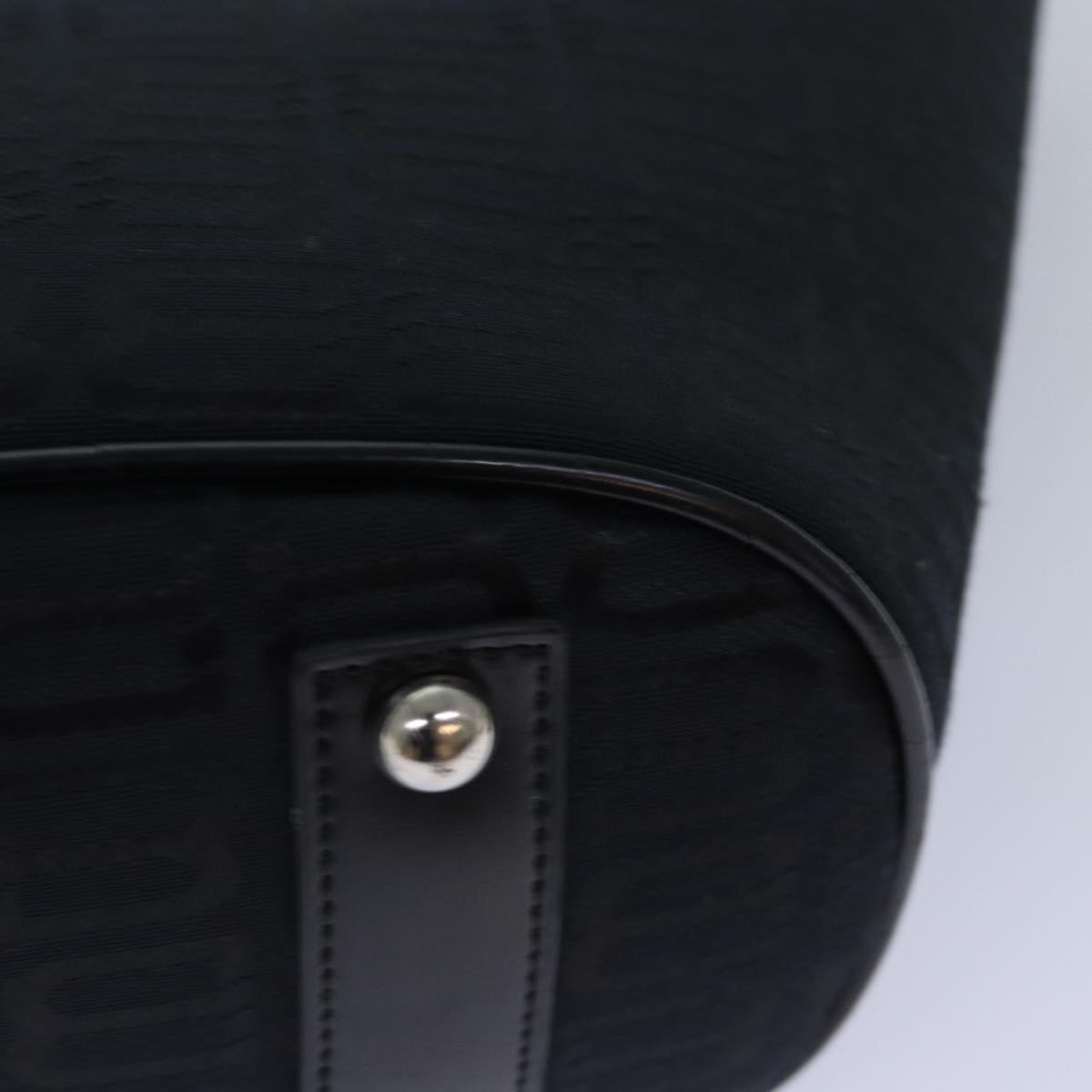 balenciaga Tote Bag Canvas Silver Black Auth bs17170
