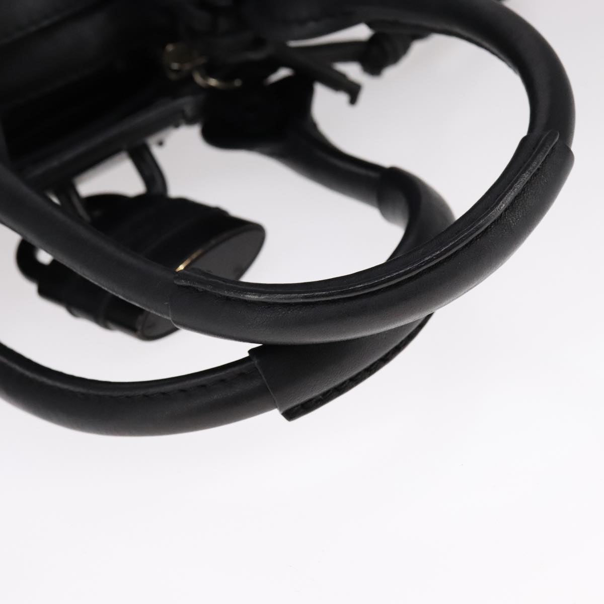 Chloe Paddington Mini Hand Bag Leather Black Silver bs21787