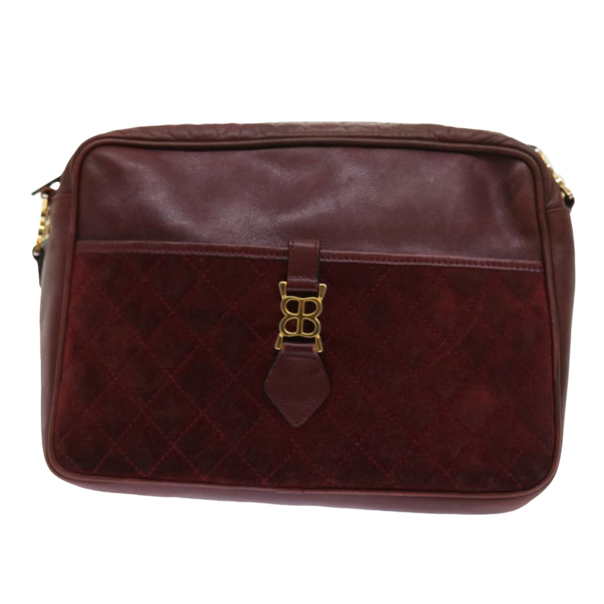 balenciaga Shoulder Bag Suede Leather Red Auth bs9083