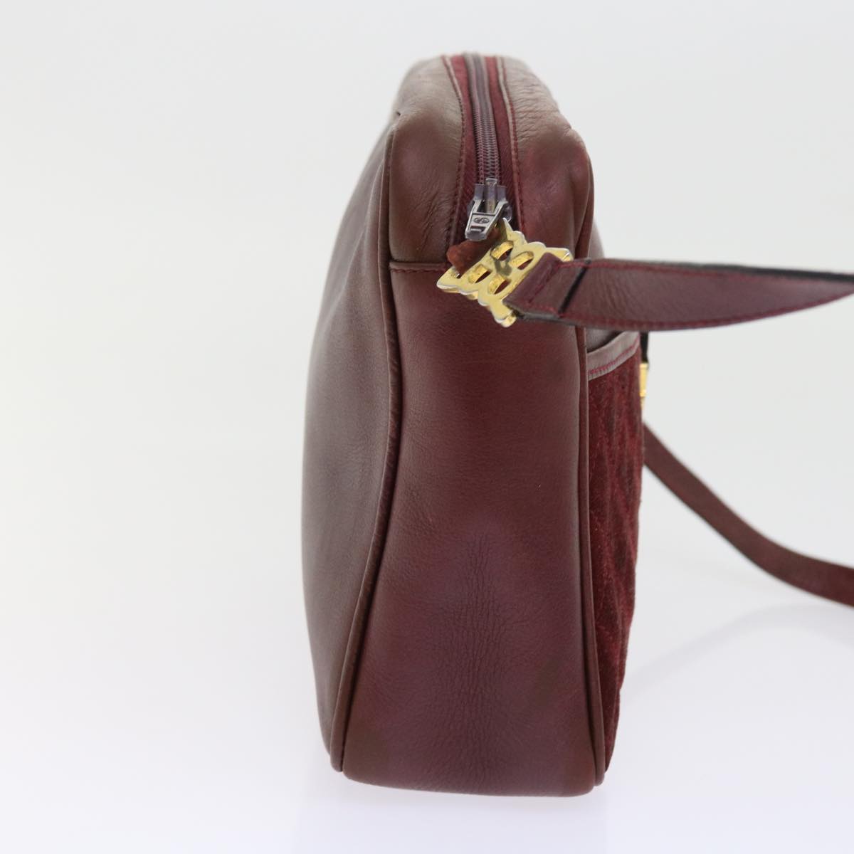 balenciaga Shoulder Bag Suede Leather Red Auth bs9083