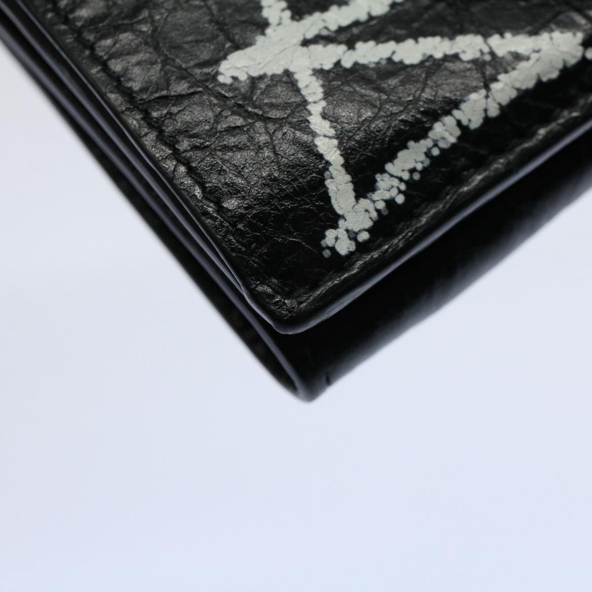balenciaga Wallet Leather Black 391446 Auth bs9477