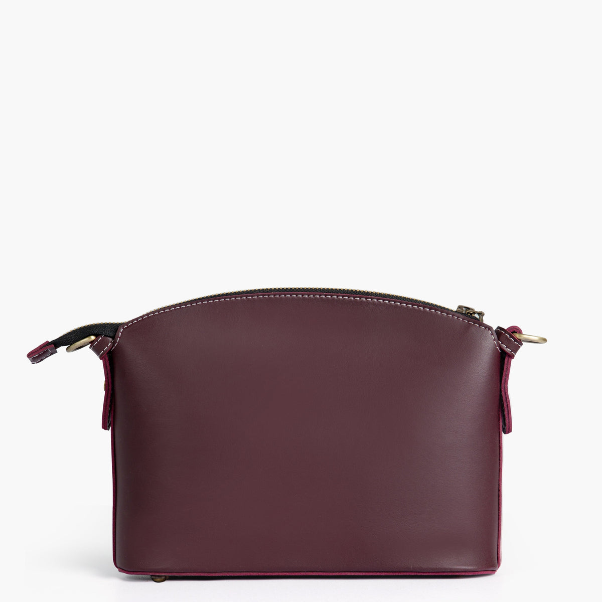 Burgundy dome cross-body bag