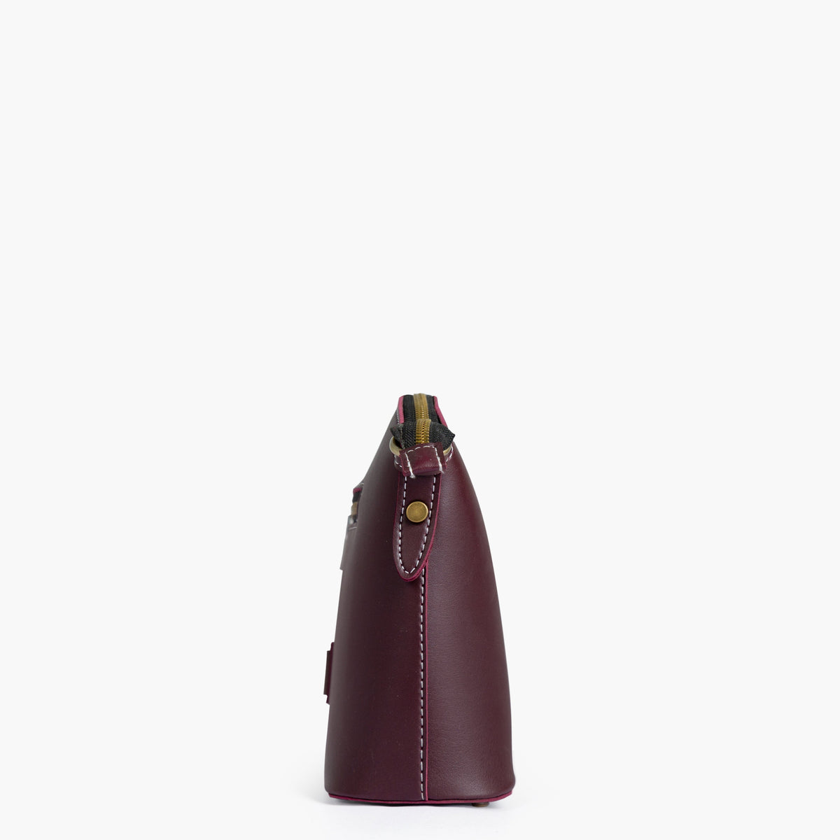 Burgundy dome cross-body bag