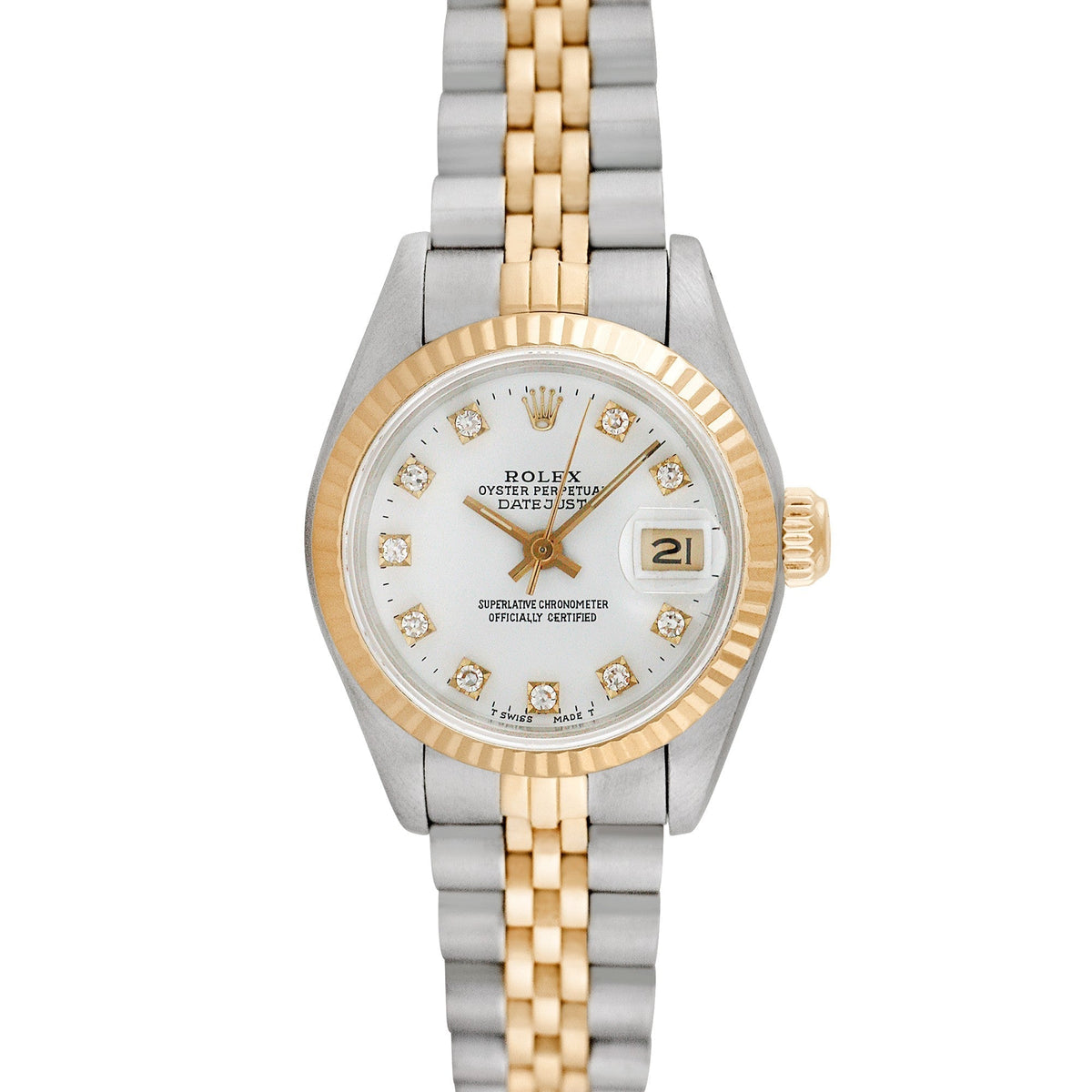 Rolex Ladies Two-tone Datejust with Factory diamonds, item #8