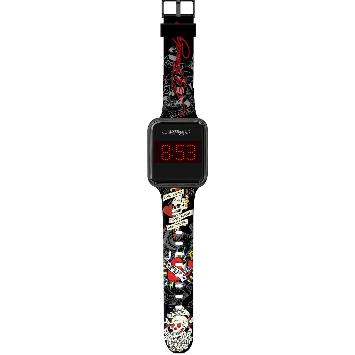 Ed Hardy Men's Multicolor Silicone Strap Watch 45mm