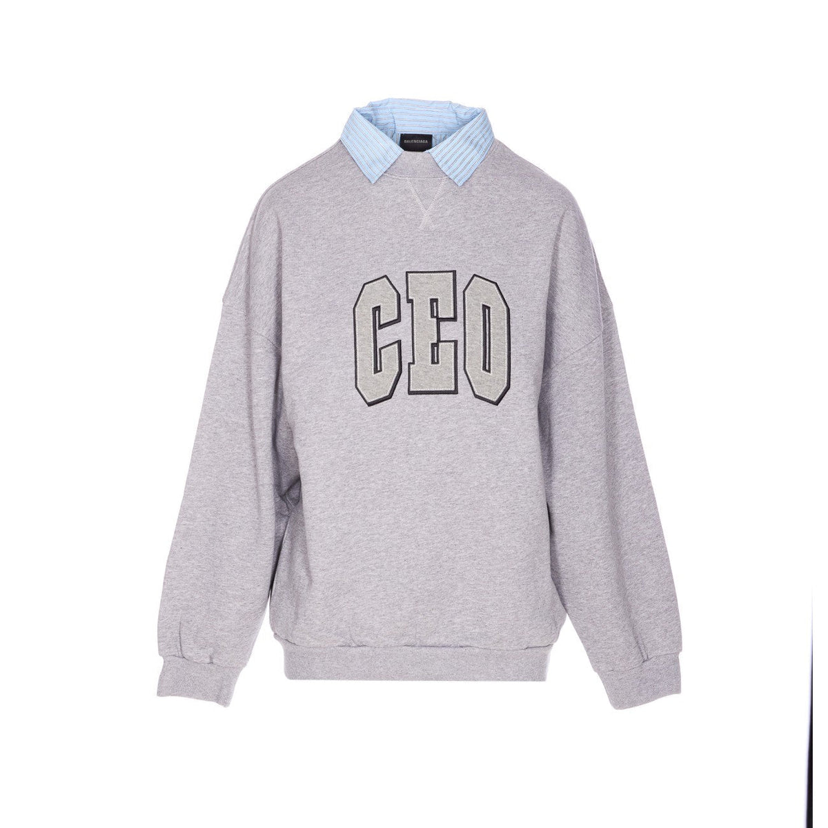 Balenciaga Women Ceo Team Logo Shirt Collar Sweater