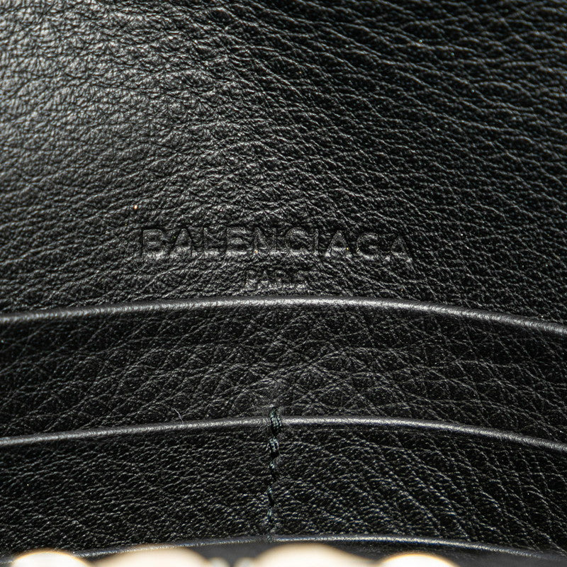 balenciaga Leather Logo Bifold Wallet Black