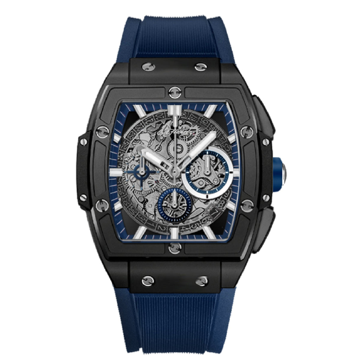 Ed Men's Textured Silicone Strap Watch 48mm