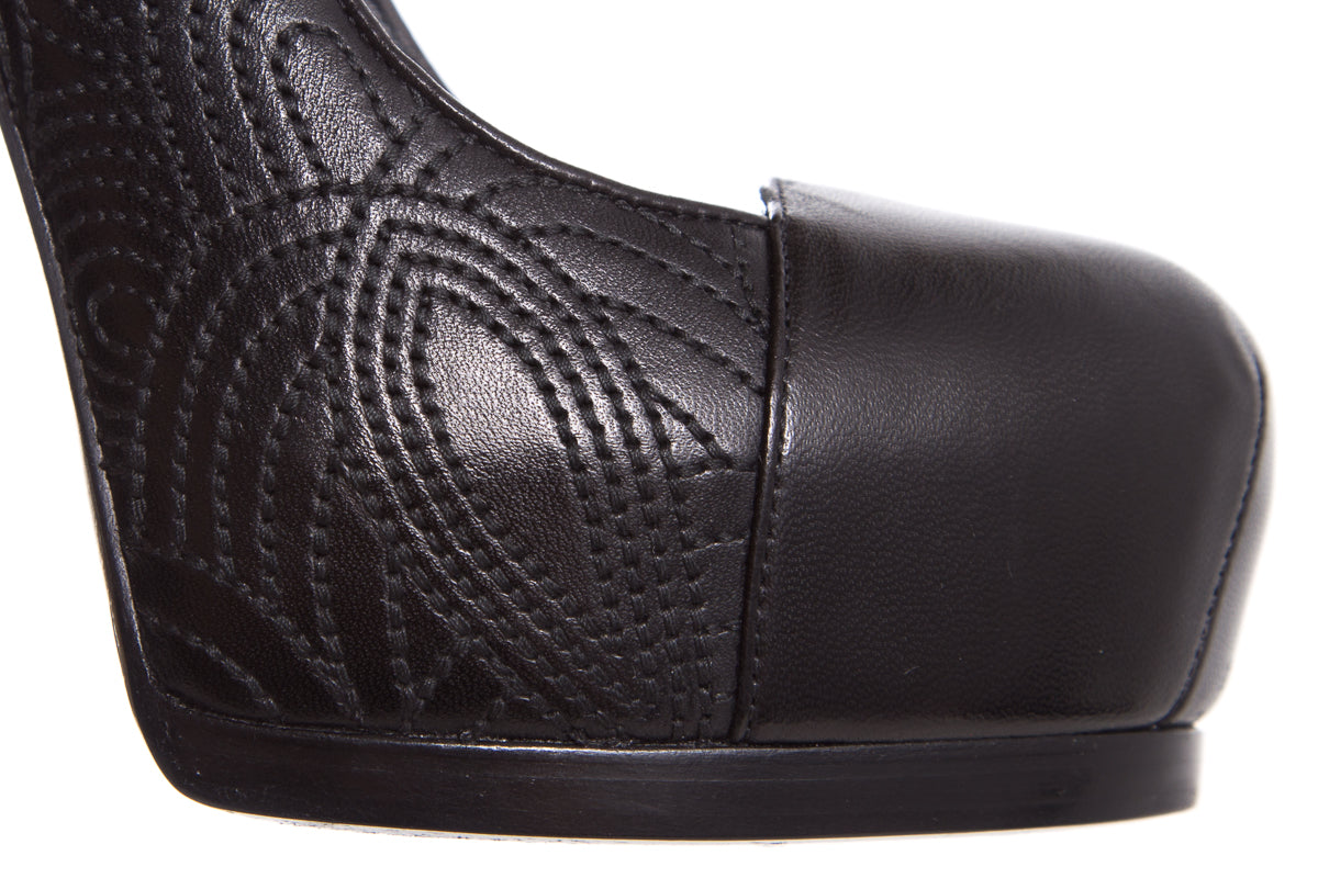 YSL Black Embroider Heels SZ 35