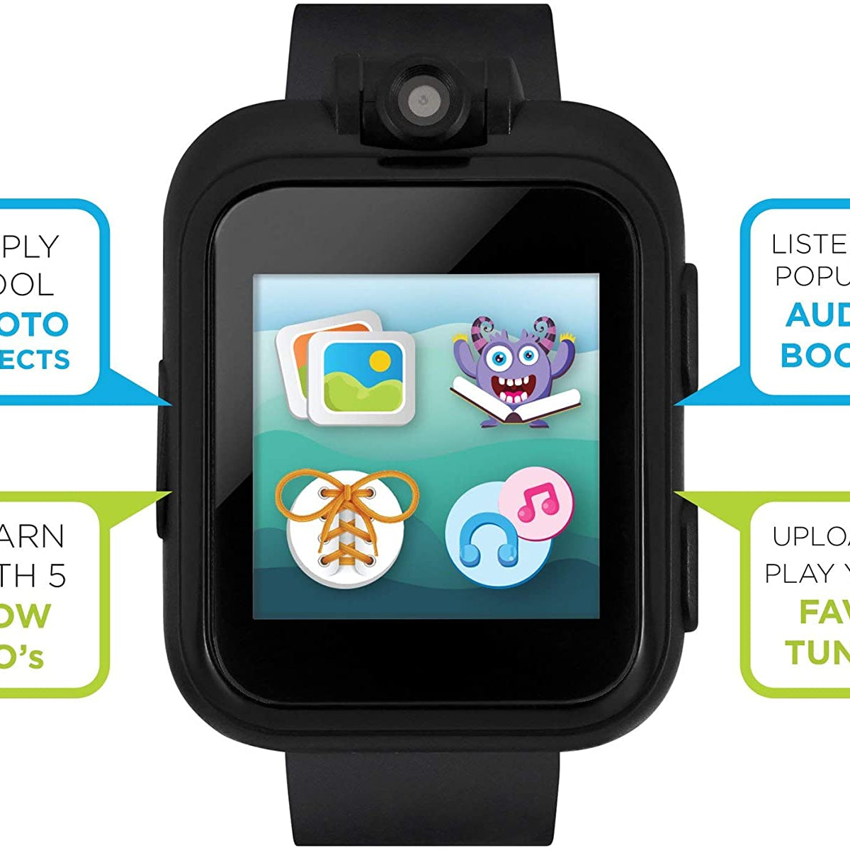 PlayZoom 2 Kids Smartwatch & Earbuds Set: Solid Black