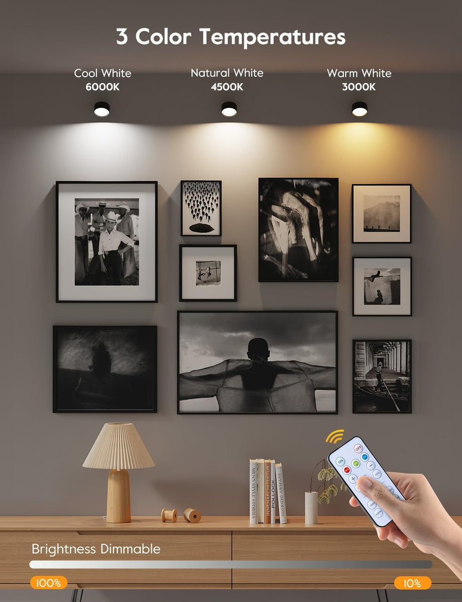 LED Magnetic Wall Sconce Lights, 2 Pack USB Rechargeable Wall Mounted Lights Wit