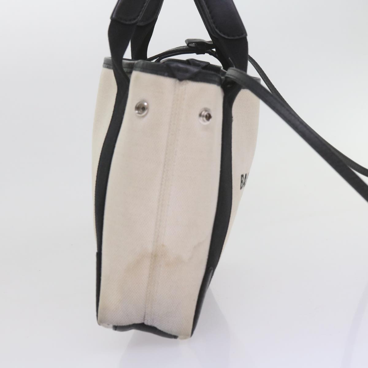 balenciaga Hand Bag Canvas Black White 390346 Auth ep2535