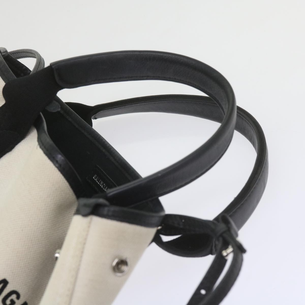 balenciaga Hand Bag Canvas Black White 390346 Auth ep2535