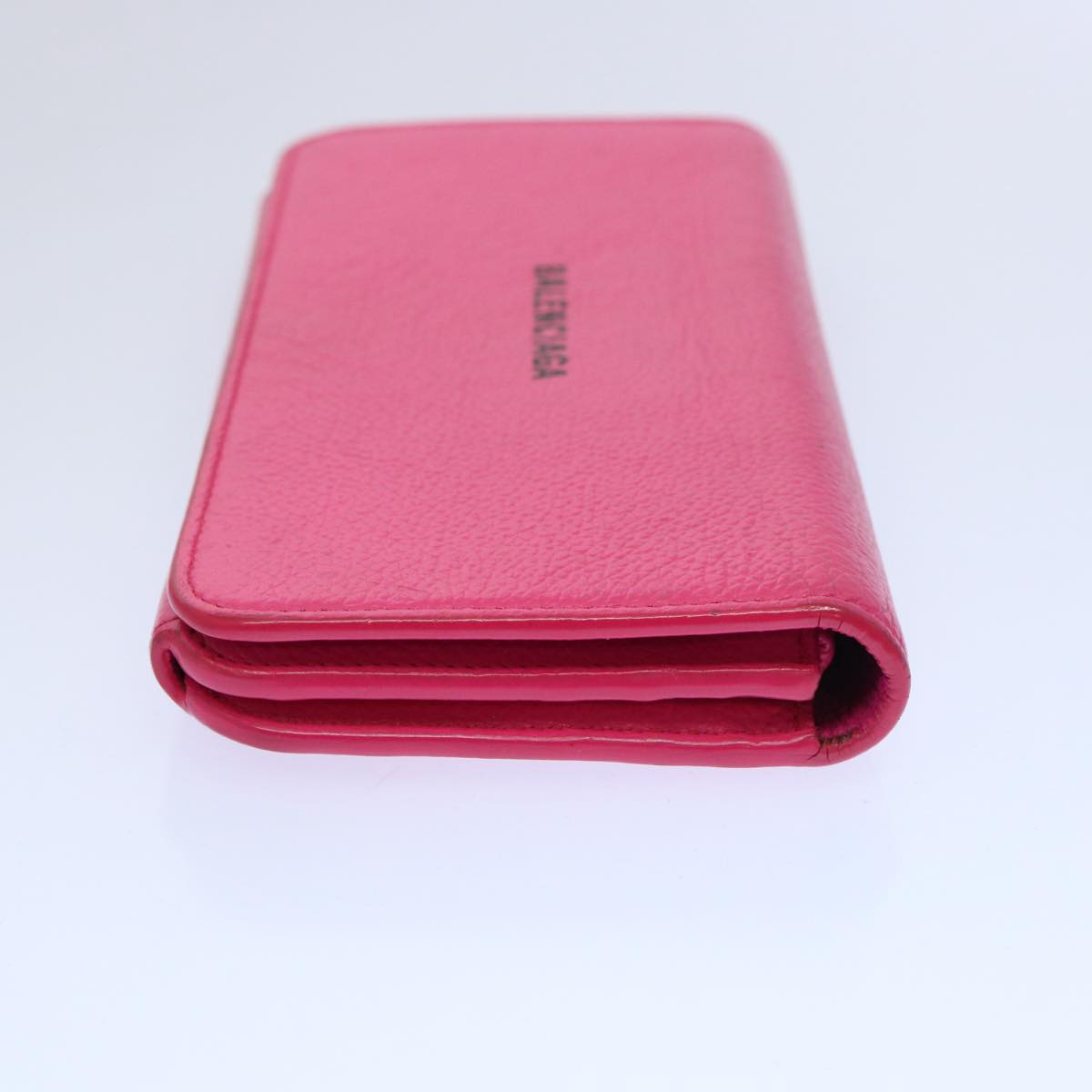 balenciaga Long Wallet Leather Pink 594289 Auth ep2776
