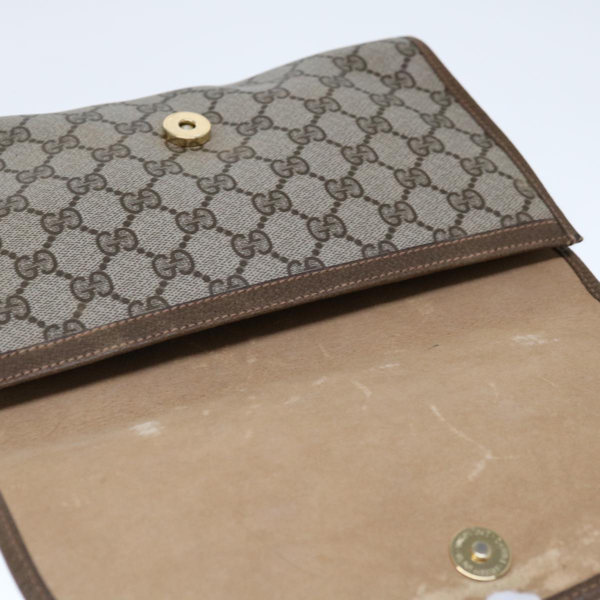 GUCCI GG Supreme Web Sherry Line Clutch Bag Beige Red 89 01 030 Auth ep3070