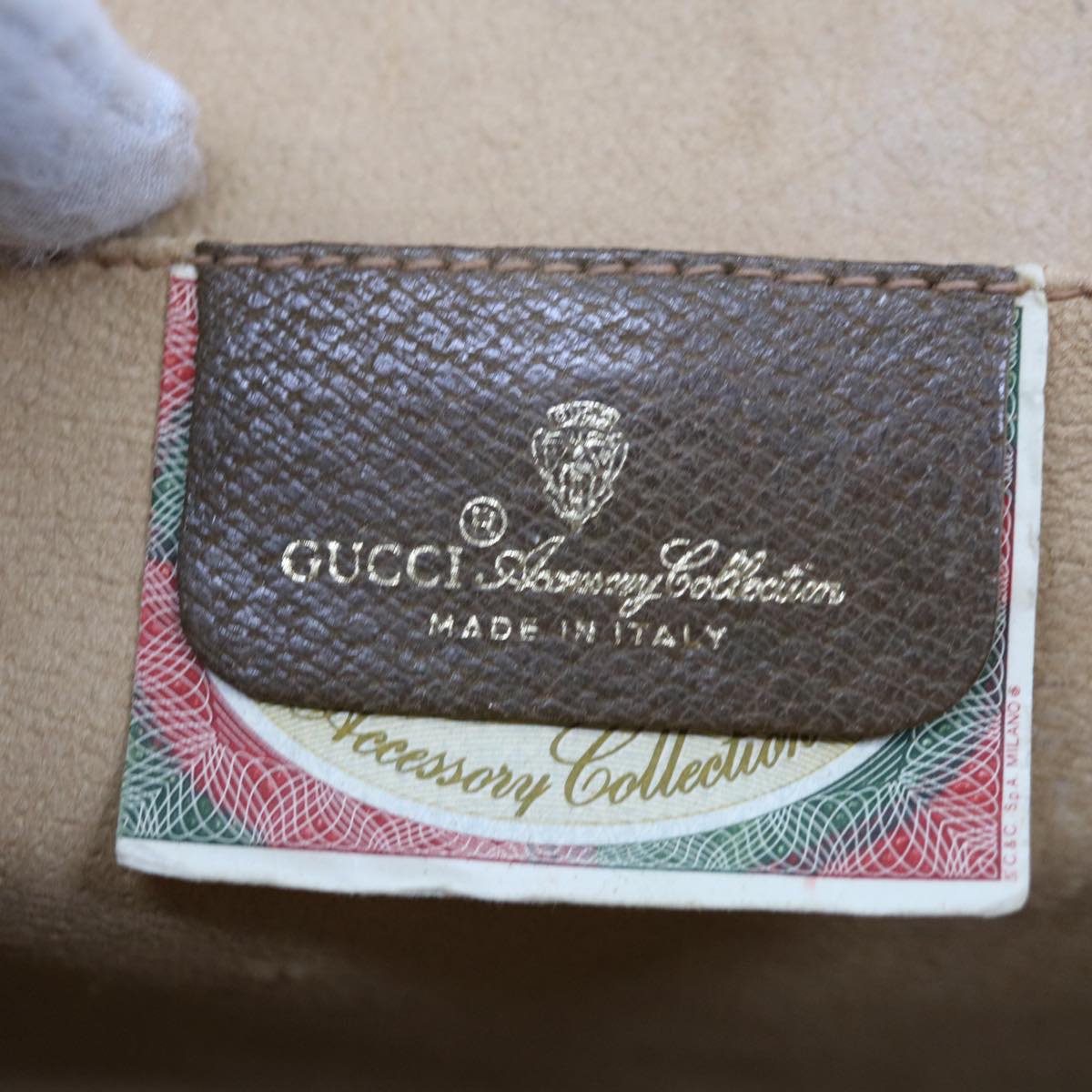 GUCCI GG Supreme Web Sherry Line Clutch Bag Beige Red 89 01 030 Auth ep3070