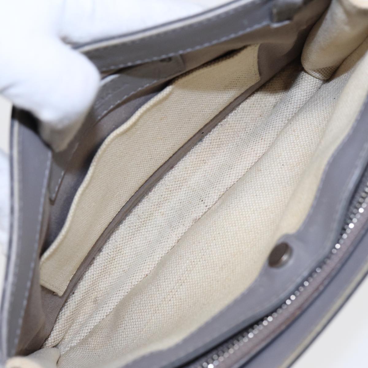 balenciaga Shoulder Bag Canvas Gray Beige Silver 390641 Auth ep5489