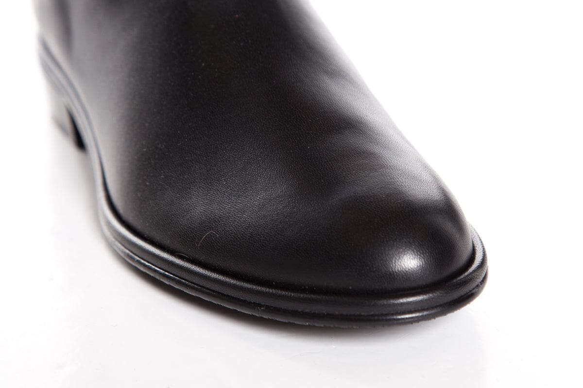 Stuart Weitzman Black Nappa Leather Round Toe Boots SZ 7