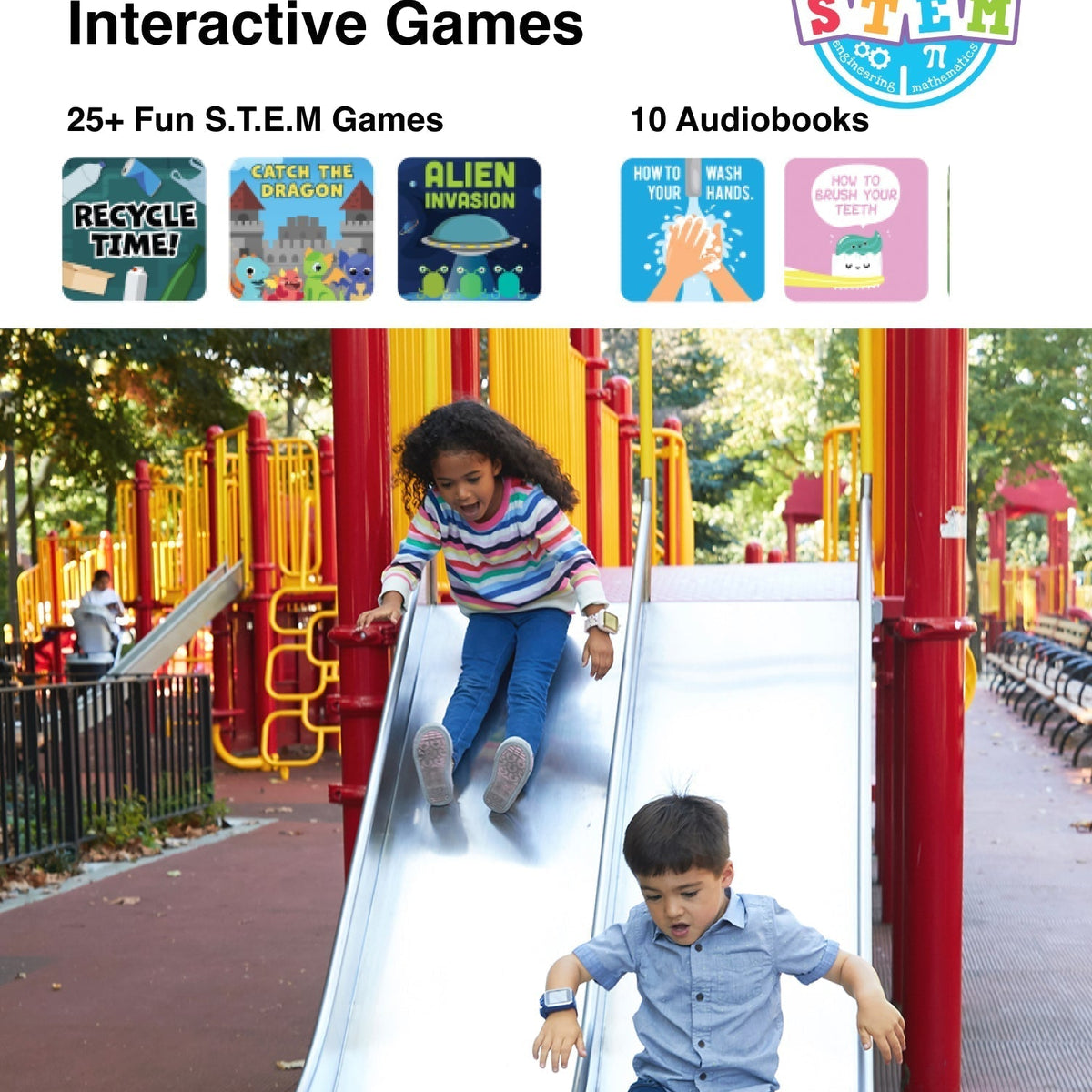 PlayZoom 2 Kids Smartwatch with Headphones: Red Race Cars