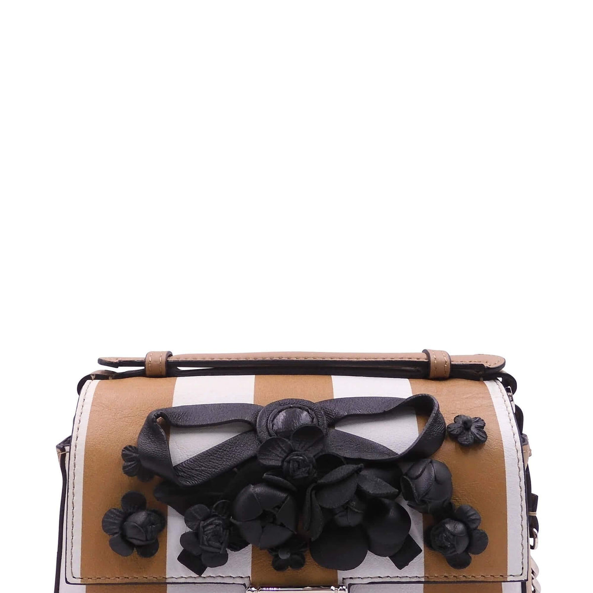 Double Micro Floral Pequin Baguette Brown White Black