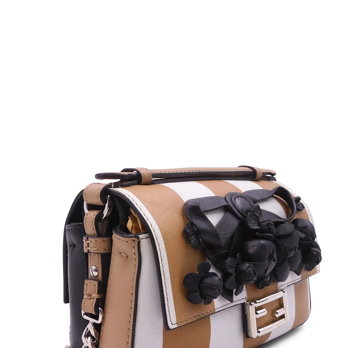 Double Micro Floral Pequin Baguette Brown White Black
